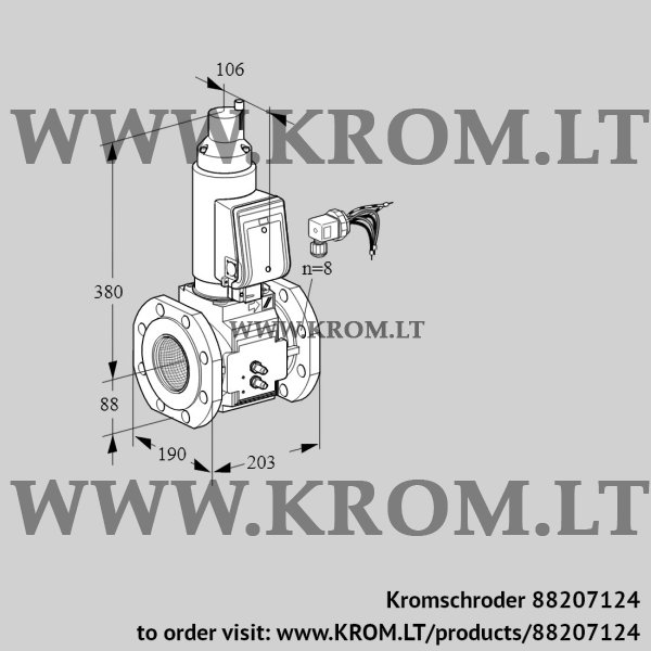 Kromschroder VAS 780F05LWSRB/MM/PP, 88207124 gas solenoid valve, 88207124