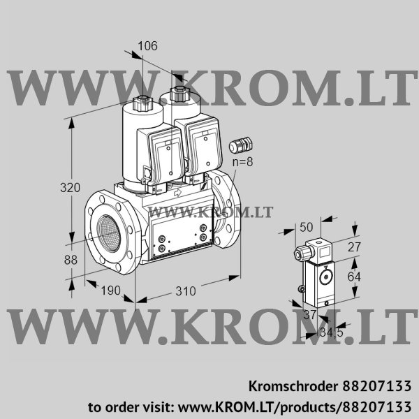 Kromschroder VCS 780F05NNWSR3B/4-P3/PPPP, 88207133 double solenoid valve, 88207133