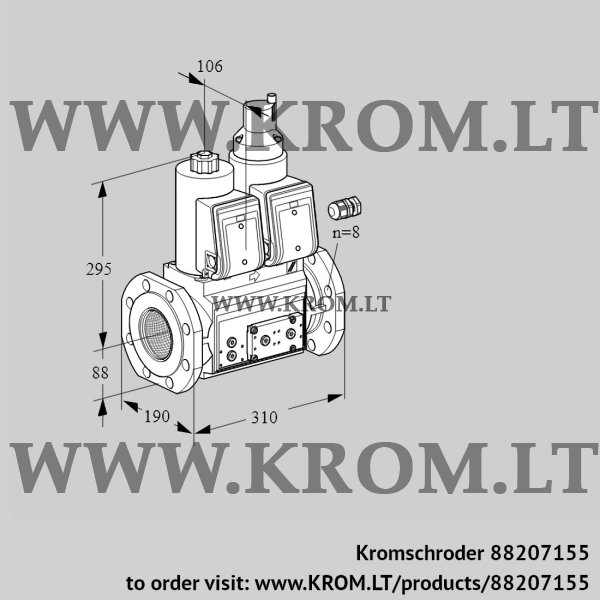 Kromschroder VCS 780F05NLWR3E/PPPP/MMPM, 88207155 double solenoid valve, 88207155