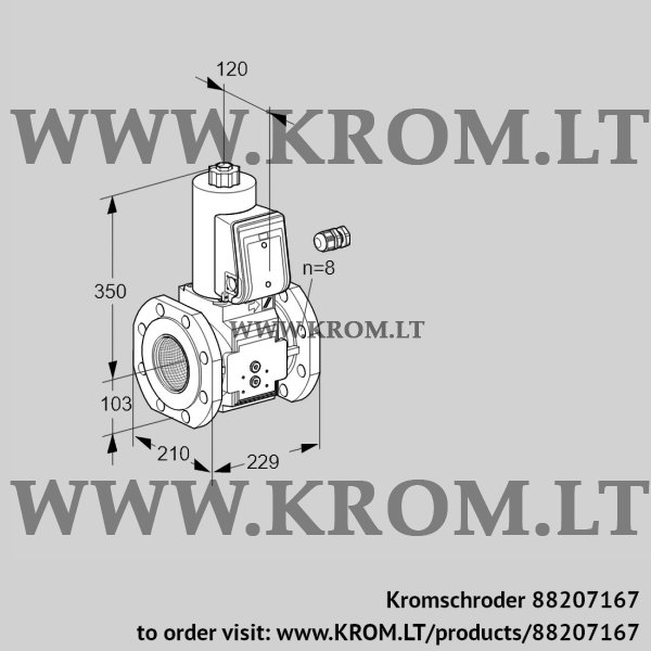 Kromschroder VAS 8100F05NW3E/EM/PM, 88207167 gas solenoid valve, 88207167