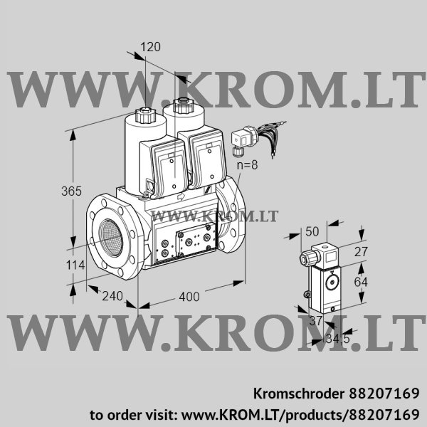 Kromschroder VCS 9125F05NNARE/P3PP/PPEP, 88207169 double solenoid valve, 88207169