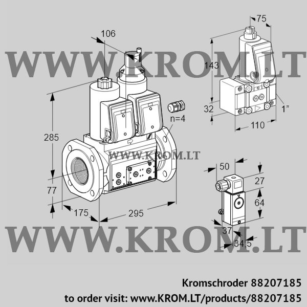 Kromschroder VCS 665F05NLWR3E/PPPP/P2Z-, 88207185 double solenoid valve, 88207185