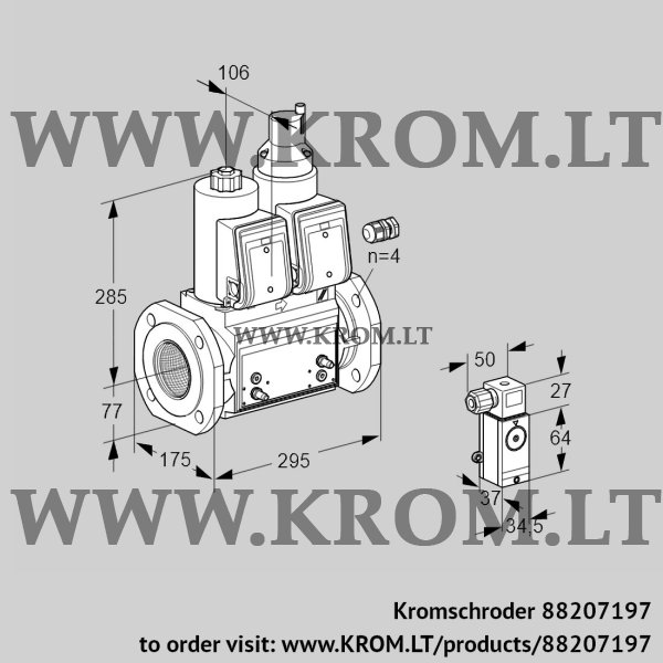 Kromschroder VCS 665F05NLWR3B/PMMP/2-3-, 88207197 double solenoid valve, 88207197