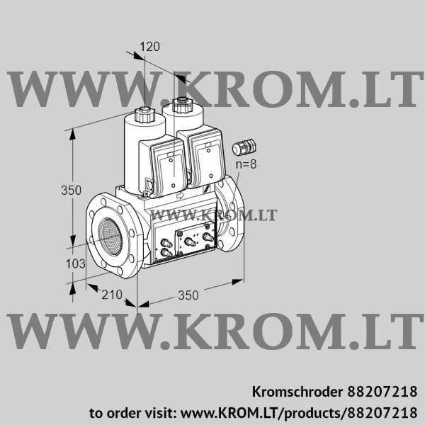 Kromschroder VCS 8100F05NNWR3E/MMMM/PPPP, 88207218 double solenoid valve, 88207218