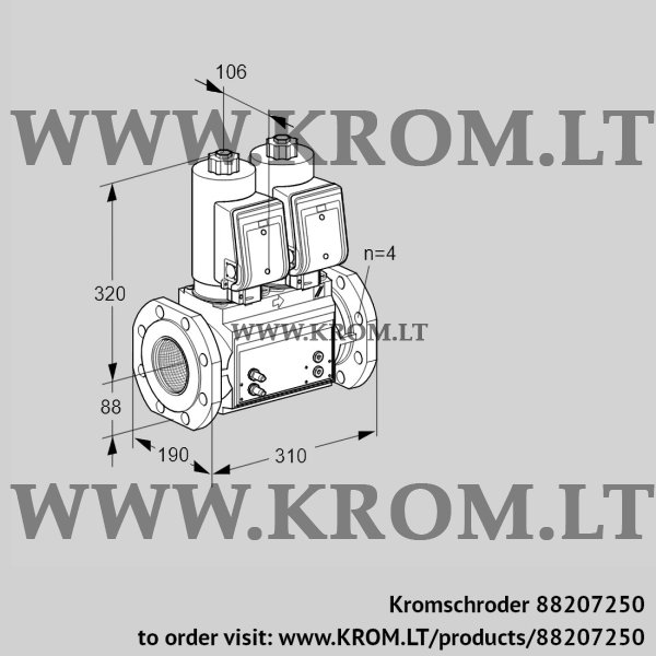 Kromschroder VCS 7T80A05NNQSRB/MMPP/PPPP, 88207250 double solenoid valve, 88207250