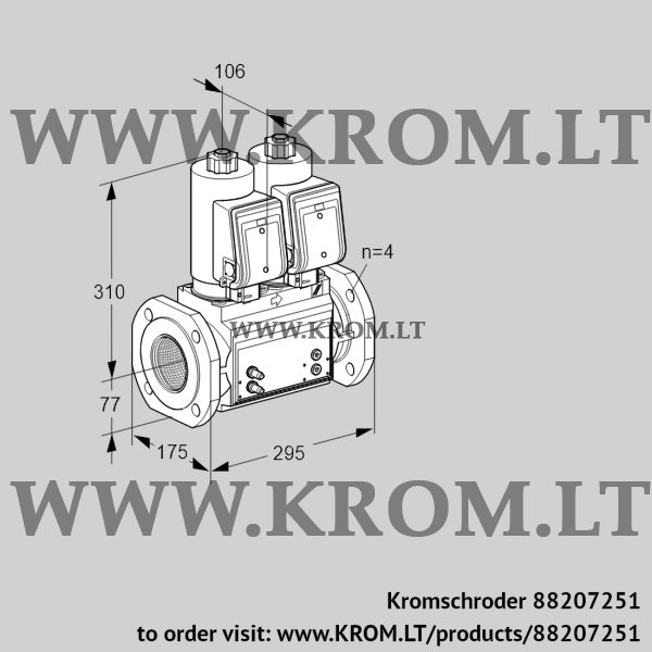 Kromschroder VCS 6T65A05NNQSRB/MMPP/PPPP, 88207251 double solenoid valve, 88207251