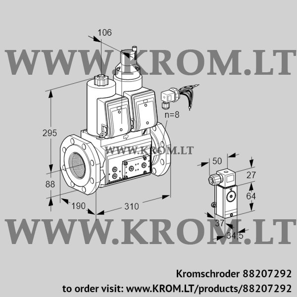 Kromschroder VCS 780F05NLWRE/3-PP/4-3P, 88207292 double solenoid valve, 88207292