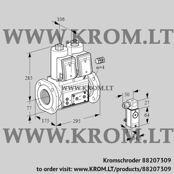 Kromschroder VCS 665F05NNKR3E/PPPP/P2P3, 88207309 double solenoid valve, 88207309