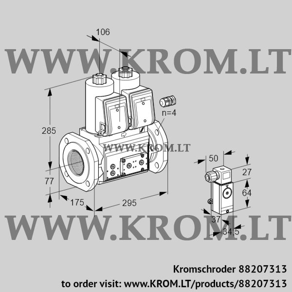 Kromschroder VCS 665F05NNKR3E/PPPP/2-P3, 88207313 double solenoid valve, 88207313