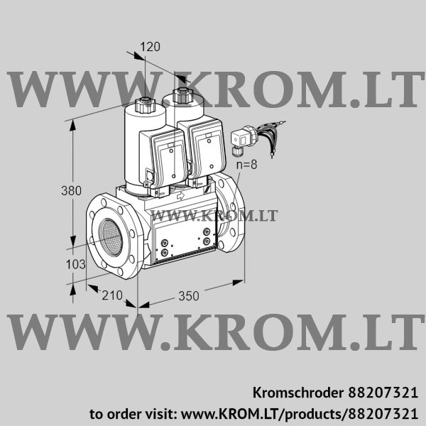 Kromschroder VCS 8100F05NNWSRB/PPPP/PPPP, 88207321 double solenoid valve, 88207321