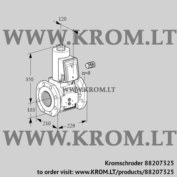 Kromschroder VAS 8100F05NW3B/MP/PP, 88207325 gas solenoid valve, 88207325