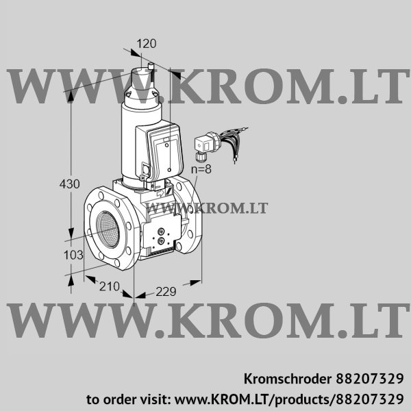 Kromschroder VAS 8100F05LQGRB/PP/PP, 88207329 gas solenoid valve, 88207329