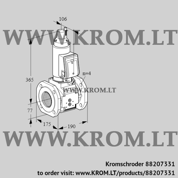 Kromschroder VAS 6T65A05LQGRB/PP/MM, 88207331 gas solenoid valve, 88207331