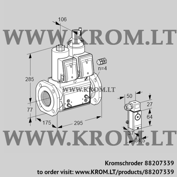 Kromschroder VCS 665F05NLWR3B/PMMP/P2PM, 88207339 double solenoid valve, 88207339