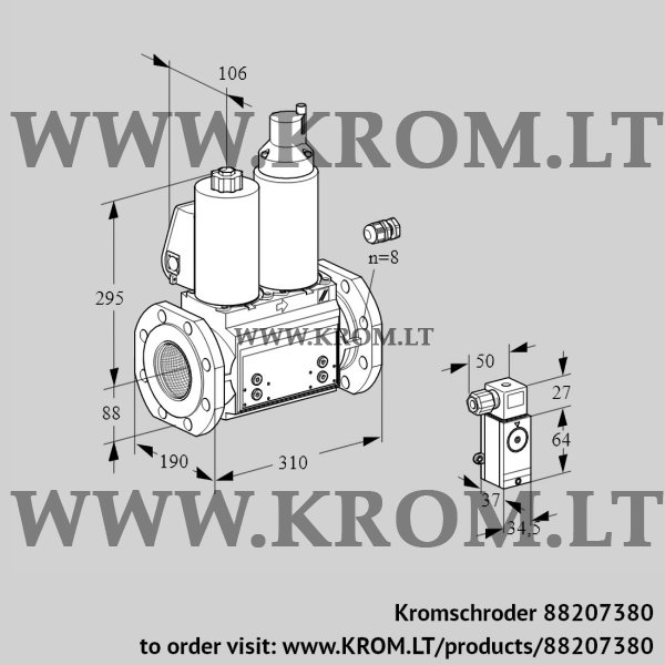 Kromschroder VCS 780F05NLWL3B/PPPP/MM3-, 88207380 double solenoid valve, 88207380