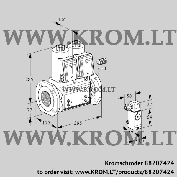 Kromschroder VCS 665F05NNKR3B/3-PP/PPPP, 88207424 double solenoid valve, 88207424