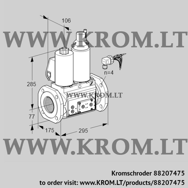 Kromschroder VCS 665F05NLWLE/PPPP/PPEP, 88207475 double solenoid valve, 88207475