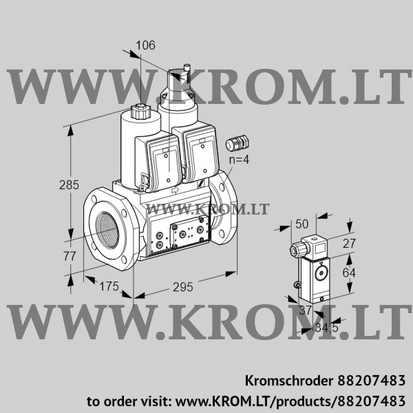 Kromschroder VCS 665F05NLWR3E/PPPP/MP2P, 88207483 double solenoid valve, 88207483