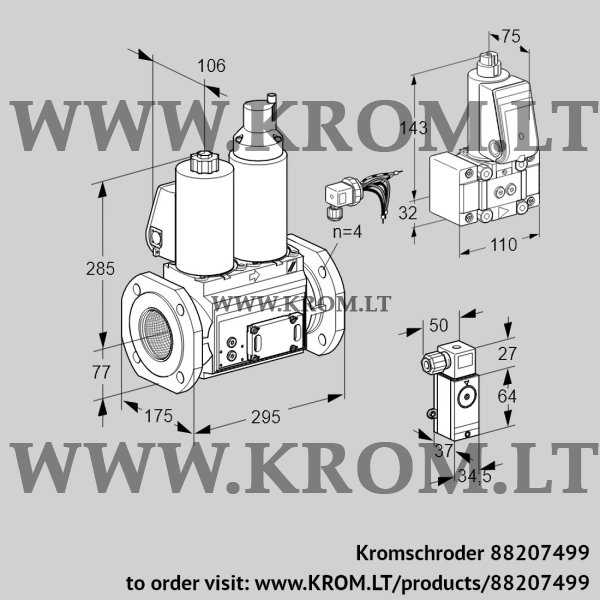 Kromschroder VCS 665F05NLWLE/PPB-/3-PP, 88207499 double solenoid valve, 88207499