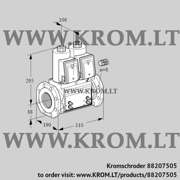 Kromschroder VCS 780F05NNWR3B/MMMM/MMMM, 88207505 double solenoid valve, 88207505