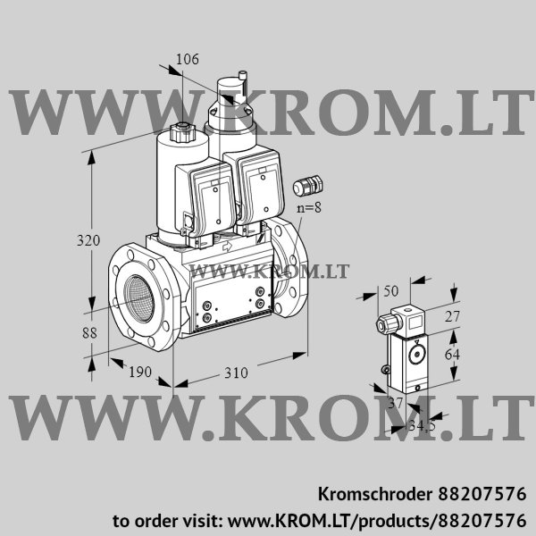 Kromschroder VCS 780F05NLWGR3B/PPPP/3-PP, 88207576 double solenoid valve, 88207576