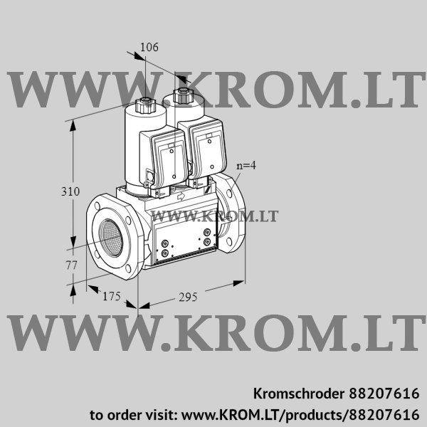 Kromschroder VCS 6T65A05NNKGRB/PPPP/PPPP, 88207616 double solenoid valve, 88207616