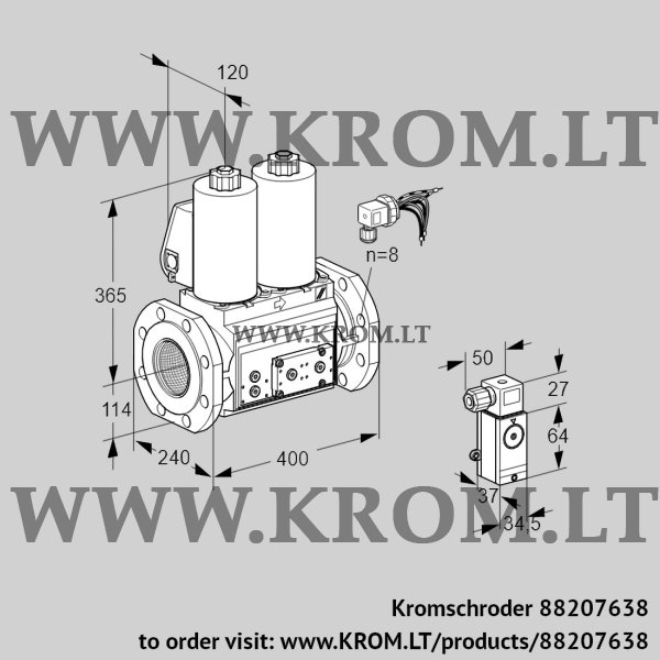 Kromschroder VCS 9125F05NNALE/PPPP/P2EP, 88207638 double solenoid valve, 88207638