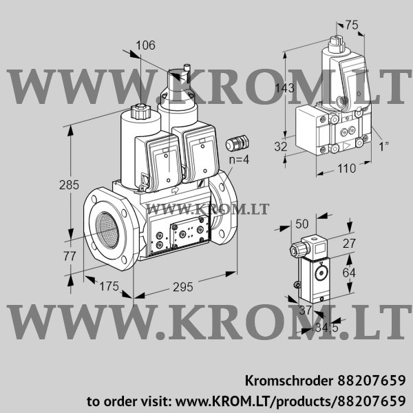 Kromschroder VCS 665F05NLWR3E/P3PP/PPZ-, 88207659 double solenoid valve, 88207659