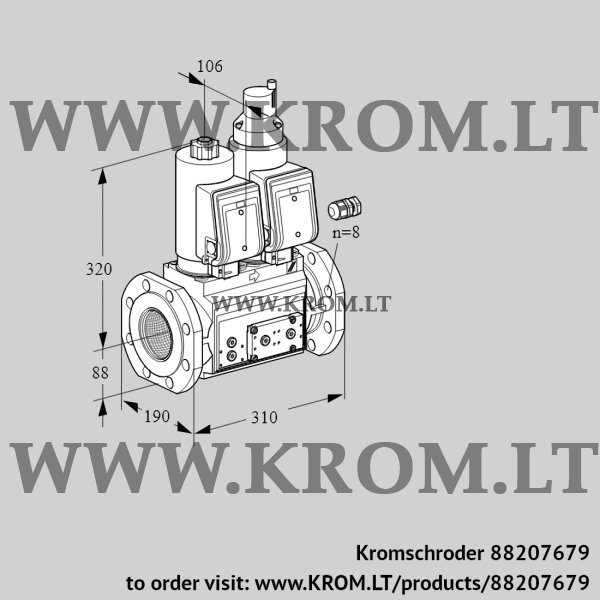 Kromschroder VCS 780F05NLKGR3E/PPPP/PPPP, 88207679 double solenoid valve, 88207679