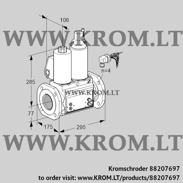 Kromschroder VCS 665F05NLWLB/PPMM/PPMM, 88207697 double solenoid valve, 88207697