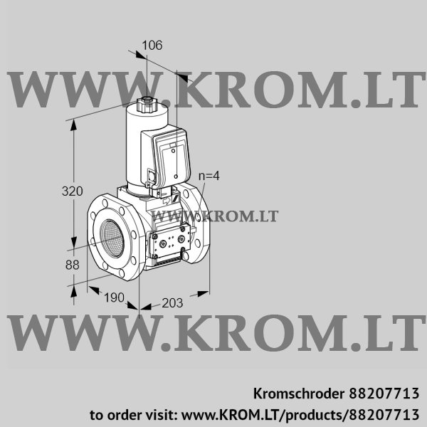 Kromschroder VAS 7T80A05NKGRE/PP/PP, 88207713 gas solenoid valve, 88207713