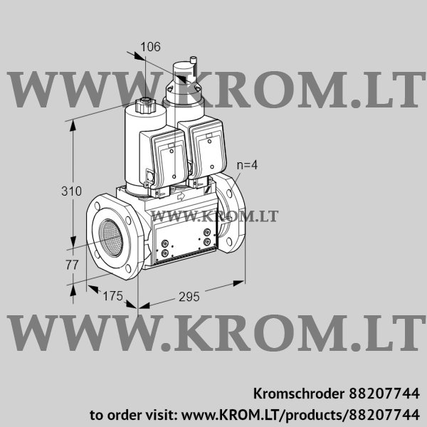 Kromschroder VCS 6T65A05NLKGRB/PPPP/PPPP, 88207744 double solenoid valve, 88207744