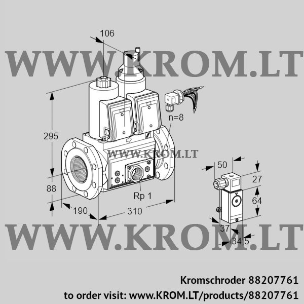 Kromschroder VCS 780F05NLWRE/PPEP/P3PP, 88207761 double solenoid valve, 88207761