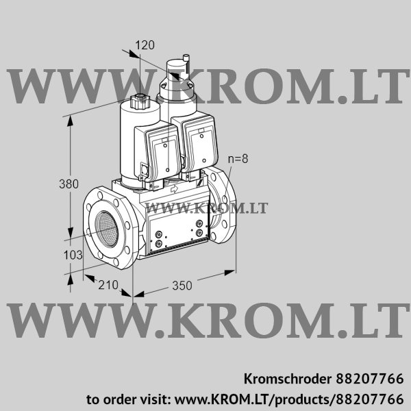 Kromschroder VCS 8T100A05NLWSRB/PPPP/PPPP, 88207766 double solenoid valve, 88207766