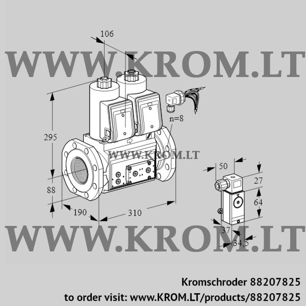 Kromschroder VCS 780F05NNQRE/P2PP/PPPP, 88207825 double solenoid valve, 88207825