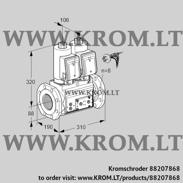 Kromschroder VCS 780F05NNKGRE/PPPP/PPPP, 88207868 double solenoid valve, 88207868