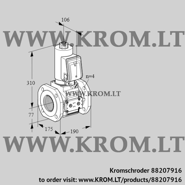 Kromschroder VAS 6T65A05NWGRE/PP/PP, 88207916 gas solenoid valve, 88207916