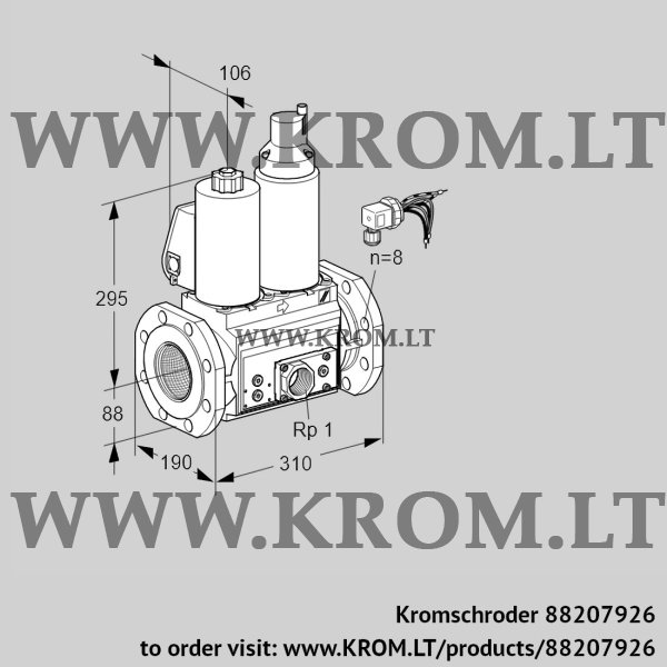 Kromschroder VCS 780F05NLWLE/PPEP/PPPP, 88207926 double solenoid valve, 88207926