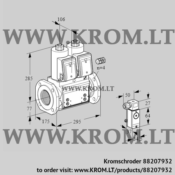 Kromschroder VCS 665F05NNKR3B/4-P4/PPPP, 88207932 double solenoid valve, 88207932