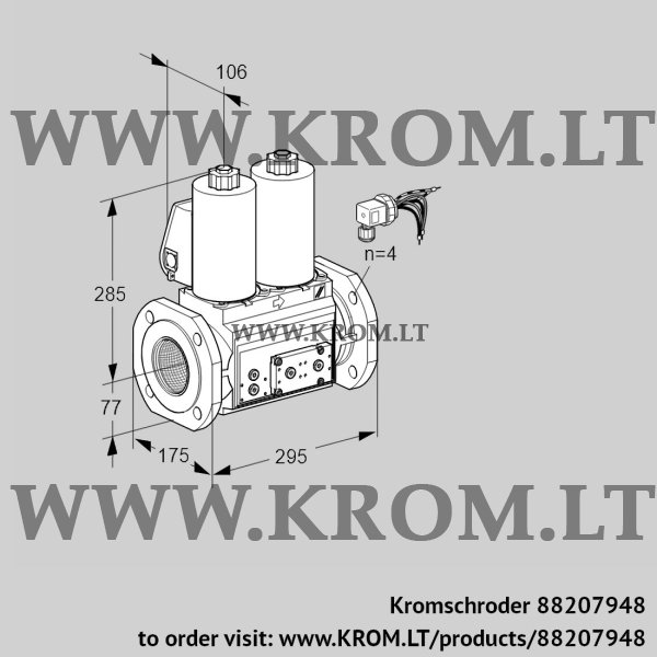 Kromschroder VCS 665F05NNQLE/PPPP/PPPP, 88207948 double solenoid valve, 88207948