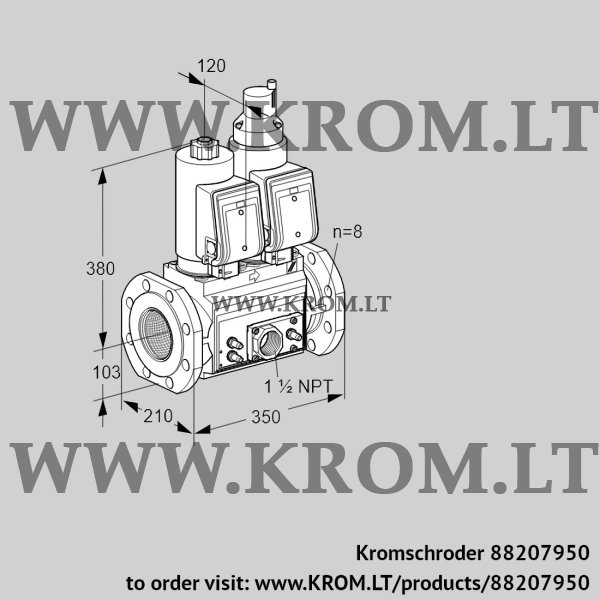 Kromschroder VCS 8T100A05NLQGRE/MMVM/MMMM, 88207950 double solenoid valve, 88207950