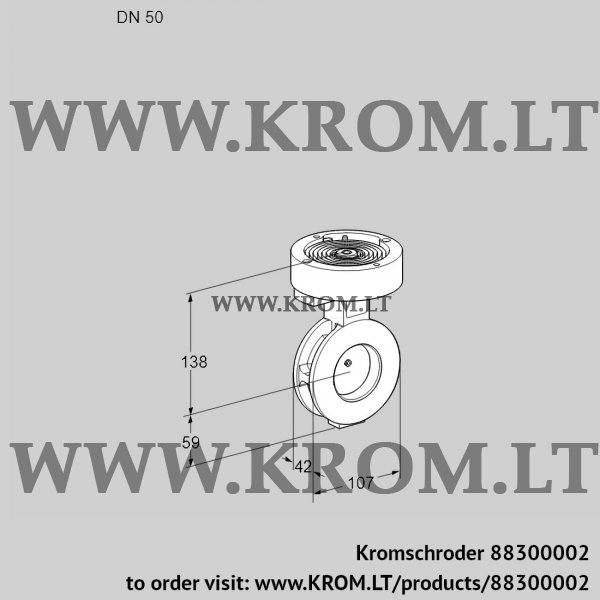 Kromschroder BVGF 50Z05, 88300002 butterfly valve, 88300002
