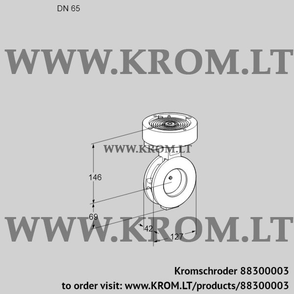 Kromschroder BVGF 65Z05, 88300003 butterfly valve, 88300003