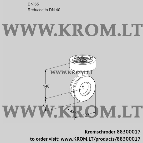 Kromschroder BVGF 65/40Z05, 88300017 butterfly valve, 88300017