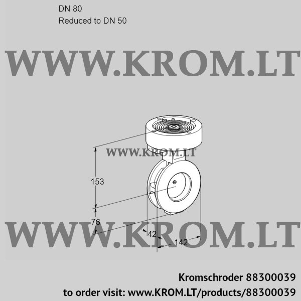 Kromschroder BVAF 80/50Z05, 88300039 butterfly valve, 88300039