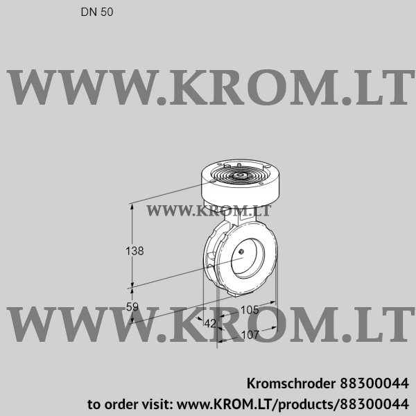 Kromschroder BVGF 50W05, 88300044 butterfly valve, 88300044
