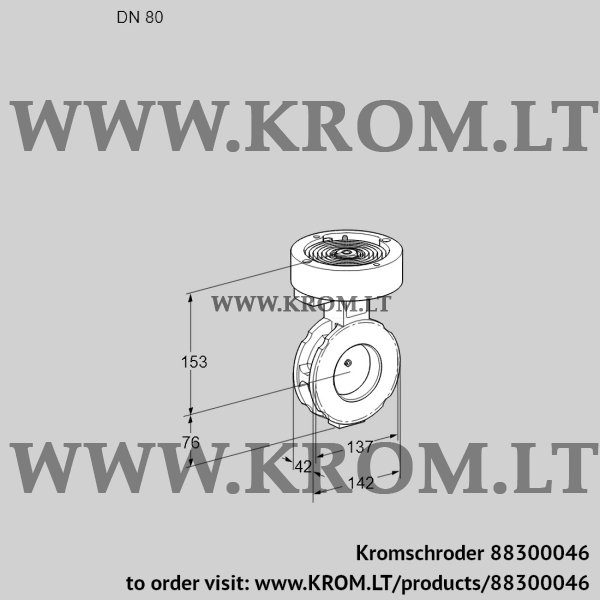 Kromschroder BVGF 80W05, 88300046 butterfly valve, 88300046