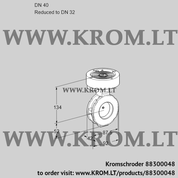 Kromschroder BVGF 40/32W05, 88300048 butterfly valve, 88300048