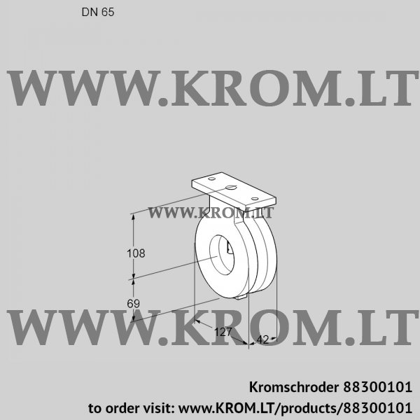 Kromschroder BVA 65Z05, 88300101 butterfly valve, 88300101