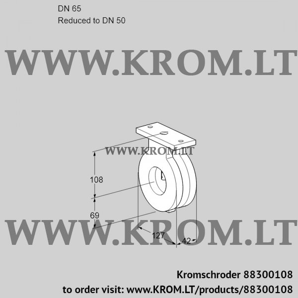 Kromschroder BVA 65/50Z05, 88300108 butterfly valve, 88300108
